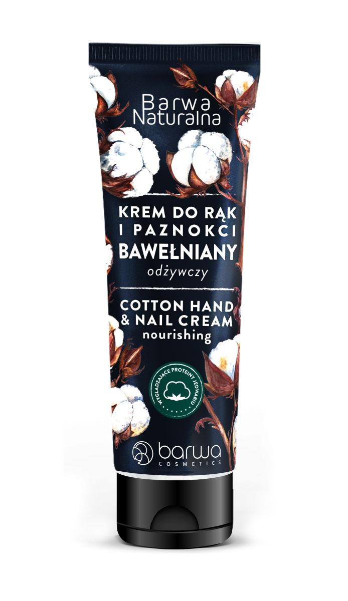 Crema de maini si unghii nutritiva cu bumbac, Barwa Cosmetics, 100 ml
