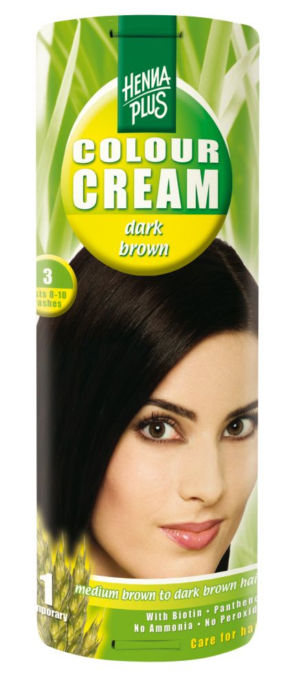 Crema nuantatoare, 3, Colour Cream Dark Brown, Hennaplus, 60 ml