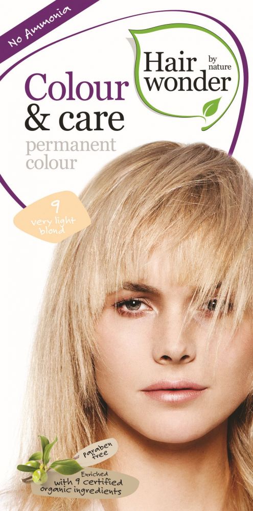  Vopsea par naturala, Colour & Care Very Light Blond 9, Hairwonder
