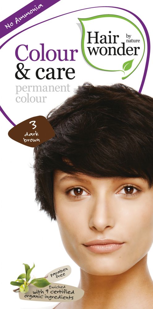  Vopsea par naturala, Colour & Care Dark Brown 3, Hairwonder