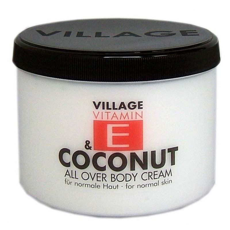 Crema corp cu vitamina E si Cocos, Village Cosmetics, 500 ml