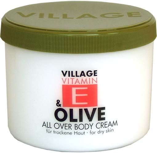 Crema corp cu vitamina E si Masline, Village Cosmetics, 500 ml