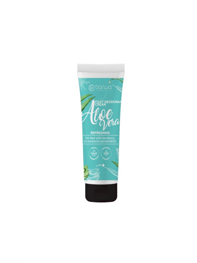 Crema deodorant cu aloe vera pentru reimprospatarea picioarelor Barwa Cosmetics, 75 ml