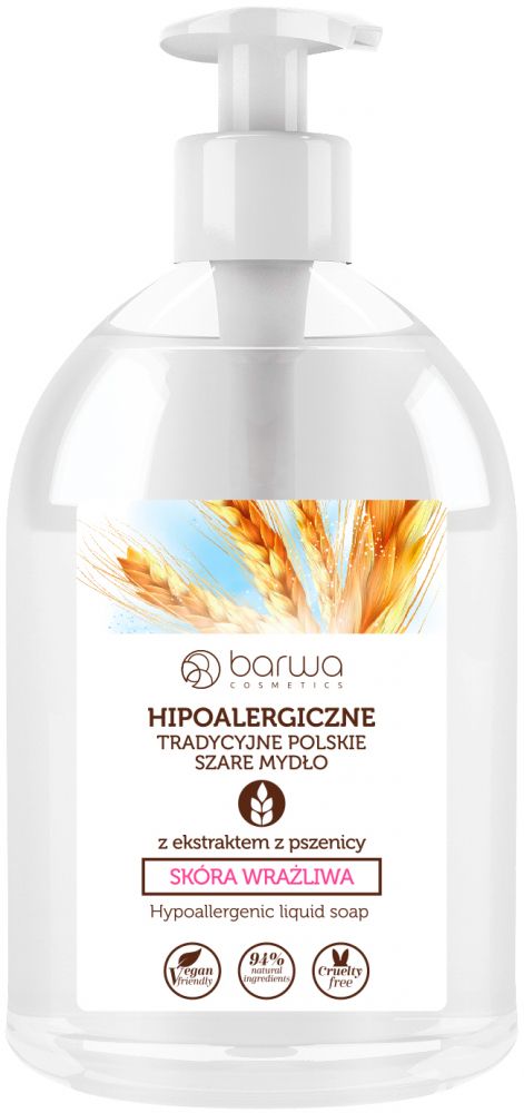 Sapun lichid hipoalergenic cu germeni de grau Barwa Cosmetics, 500 ml