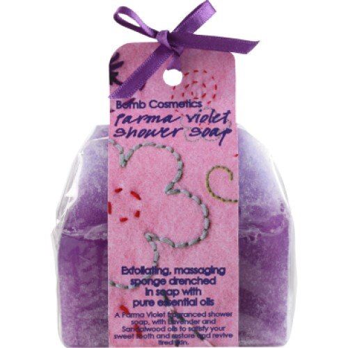 Sapun cu burete exfoliere si masaj Parma Violet Bomb Cosmetics 140 g