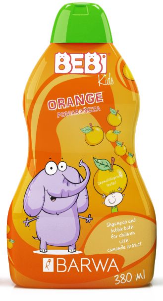 Sampon si spuma de baie cu portocale pentru copii Barwa Cosmetics, 380 ml