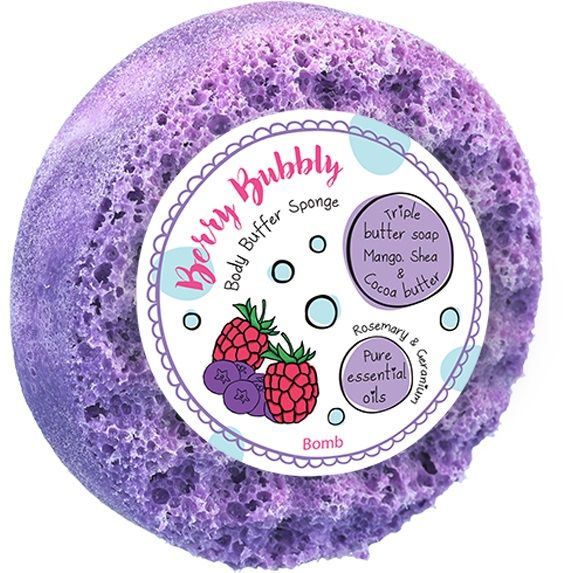 Sapun cu burete pentru masaj Berry Bubbly, Bomb Cosmetics