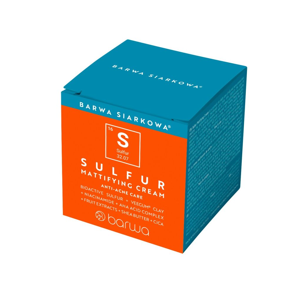 Crema faciala matifianta si antibacteriana cu sulf Barwa Cosmetics, 50 ml