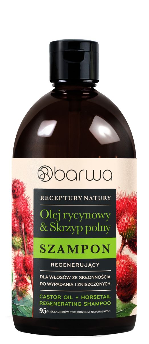 Sampon regenerant cu ulei de ricin si coada calului, Barwa Cosmetics, 380 ml