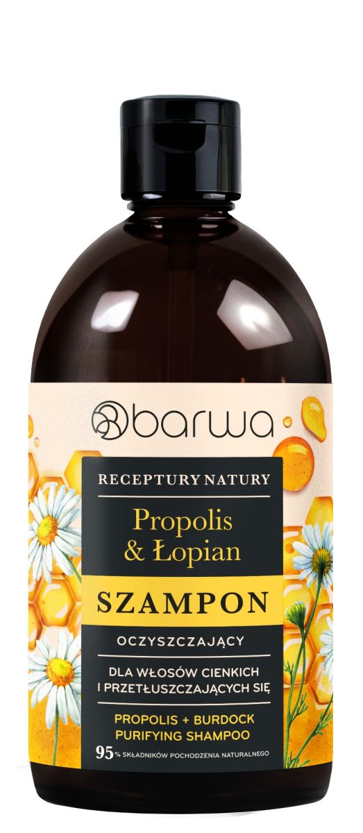 Sampon purifiant cu propolis si brusture, Barwa Cosmetics, 380 ml