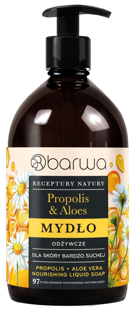 Sapun lichid nutritiv cu propolis si aloe vera, Barwa Cosmetics, 480 ml