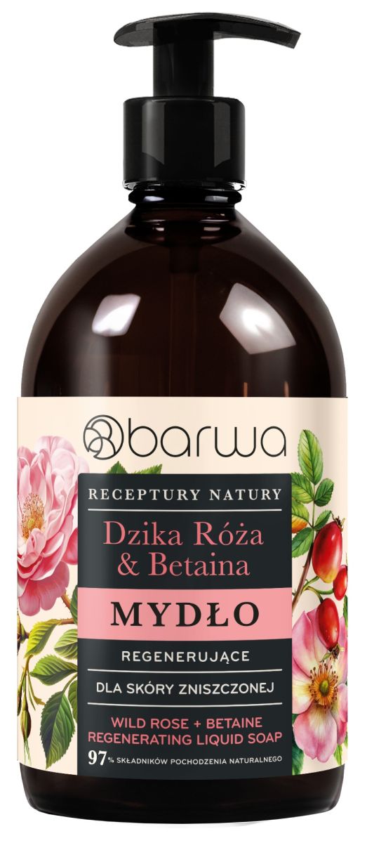 Sapun lichid regenerant cu trandafir salbatic si betaina, Barwa Cosmetics, 480 ml