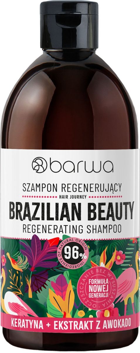Sampon regenerant BRAZILIAN BEAUTY cu keratina si extract de avocado, Barwa Cosmetics, 380 ml