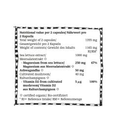 Magneziu BIO, Vitamina D2 și Ashwagandha, Royal Green, 60 capsule vegetale