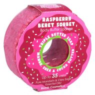 Sapun exfoliant cu burete Raspberry Beret Donut Body Buffer, Bomb Cosmetics